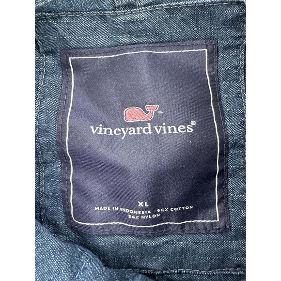 Vineyard Vines Jacket Mens XL Blue Cotton Nylon Indigo Chore Workwear Shacket - Picture 2 of 9
